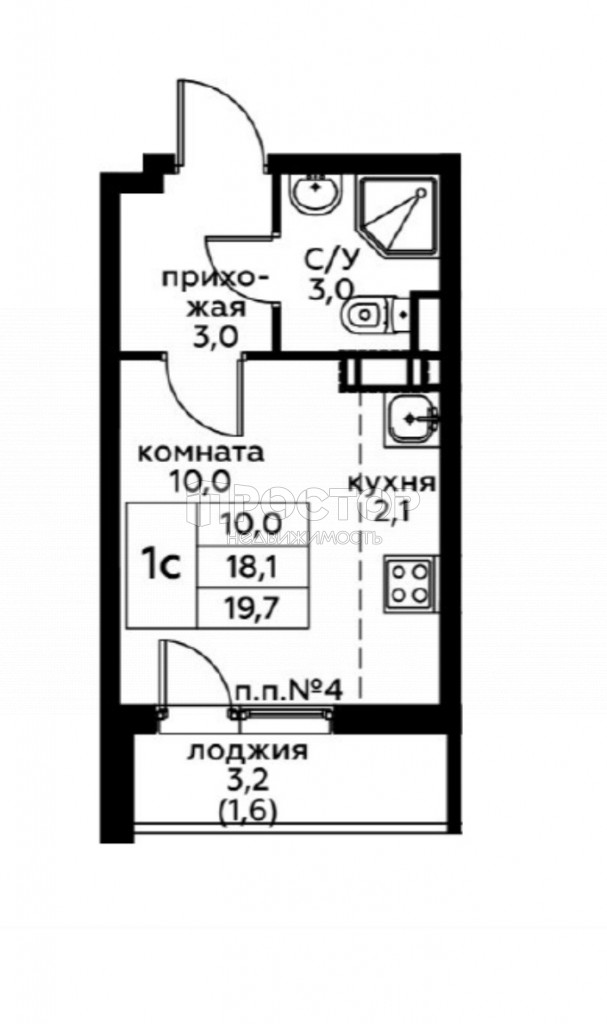 Студия, 19.7 м² - фото 4