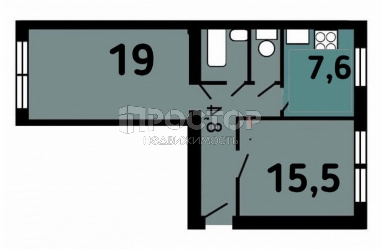 2-комнатная квартира, 55.1 м² - фото 24