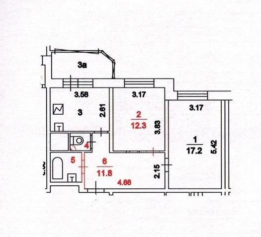 2-комнатная квартира, 55.9 м² - фото 17