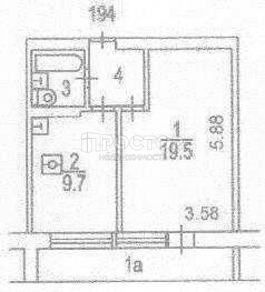 1-комнатная квартира, 42 м² - фото 2