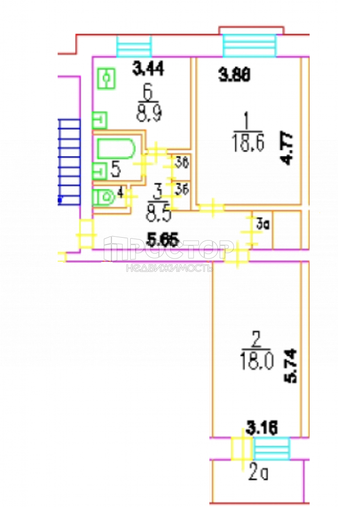 2-комнатная квартира, 59.1 м² - фото 19