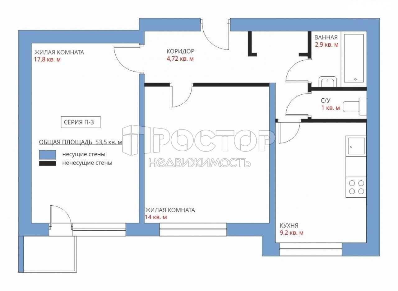 2-комнатная квартира, 54.2 м² - фото 25