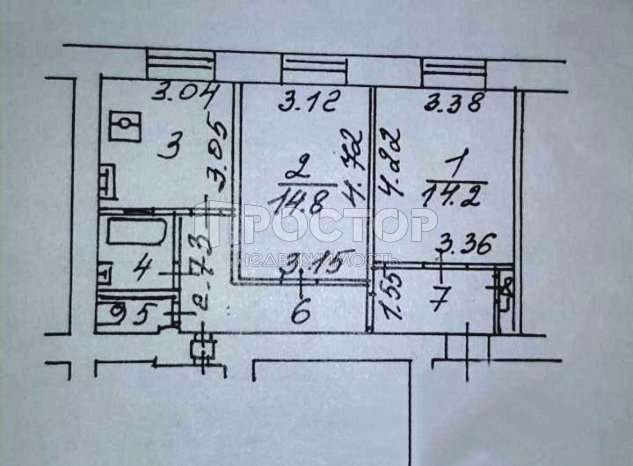 2-комнатная квартира, 54.4 м² - фото 20