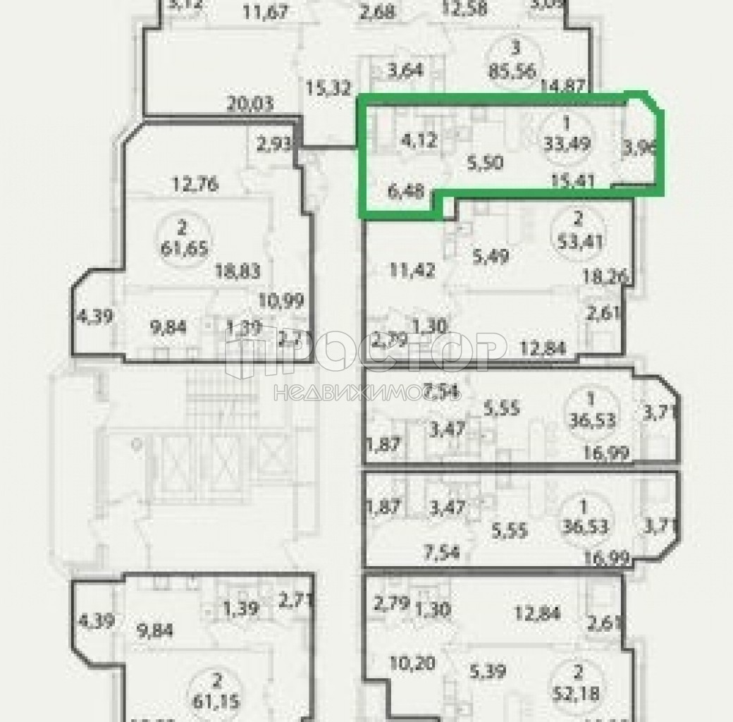 1-комнатная квартира, 33.49 м² - фото 6