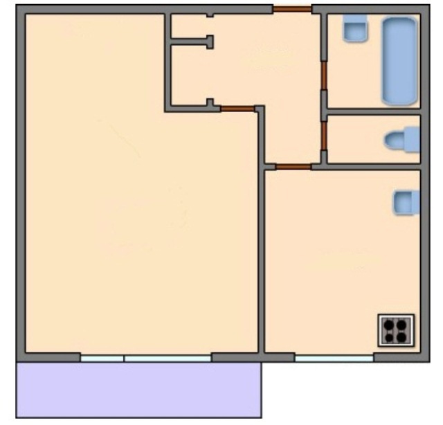 1-комнатная квартира, 39 м² - фото 18