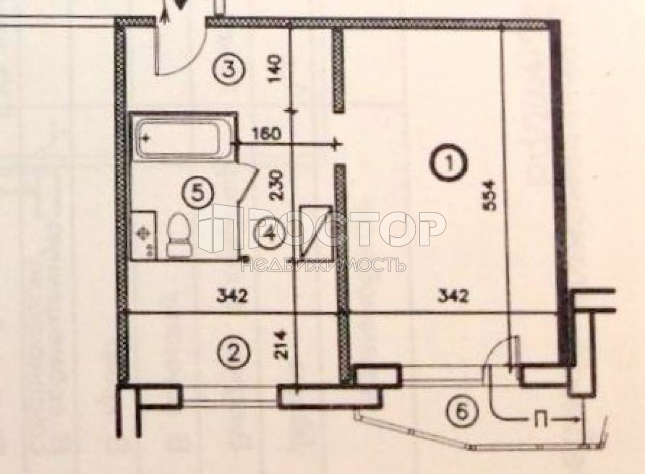 1-комнатная квартира, 37.3 м² - фото 18