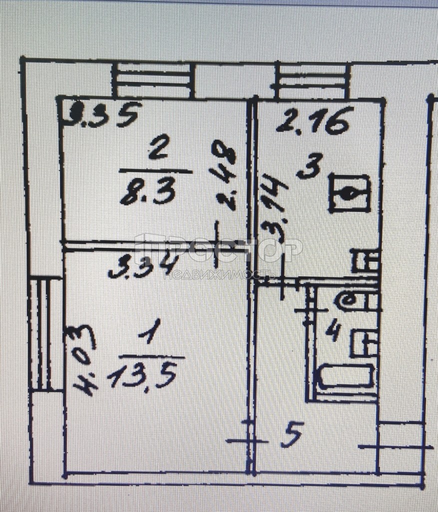 2-комнатная квартира, 37.5 м² - фото 14