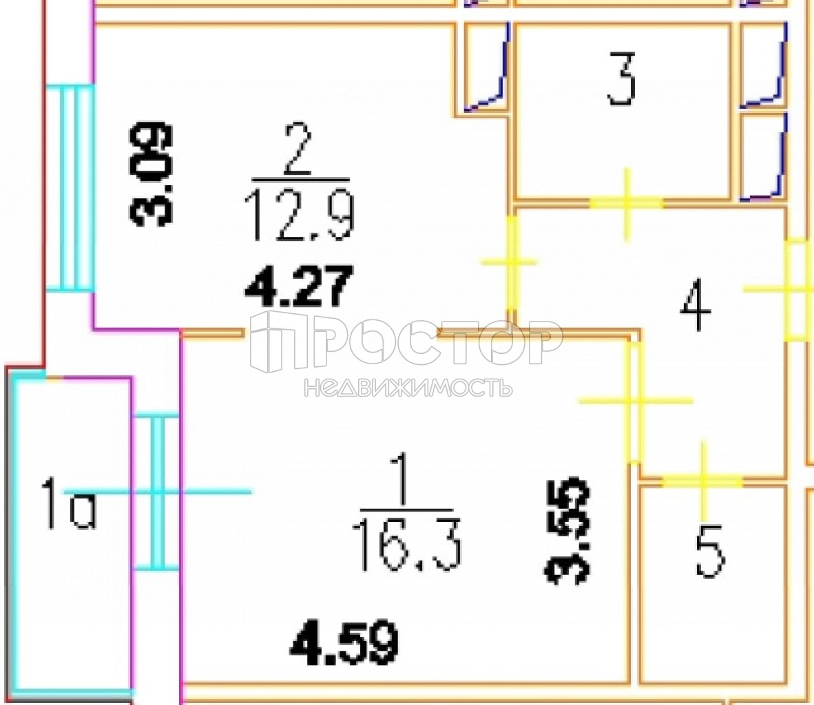 1-комнатная квартира, 41.8 м² - фото 30