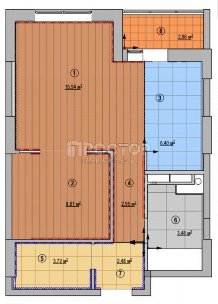 2-комнатная квартира, 46 м² - фото 26