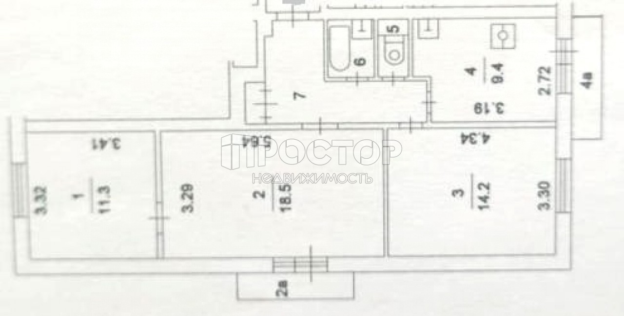 3-комнатная квартира, 64.5 м² - фото 19