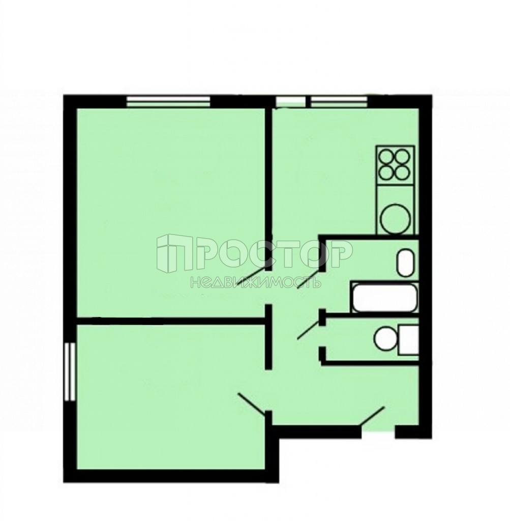 2-комнатная квартира, 40 м² - фото 11