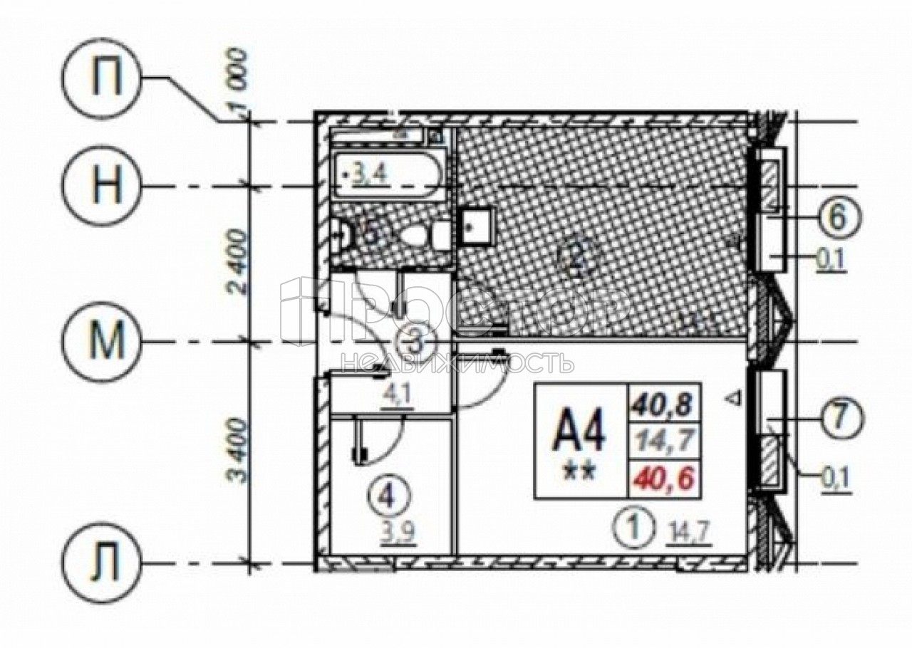 1-комнатная квартира, 40.8 м² - фото 5