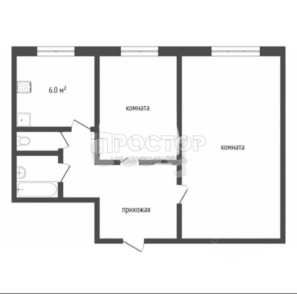 2-комнатная квартира, 44.4 м² - фото 7