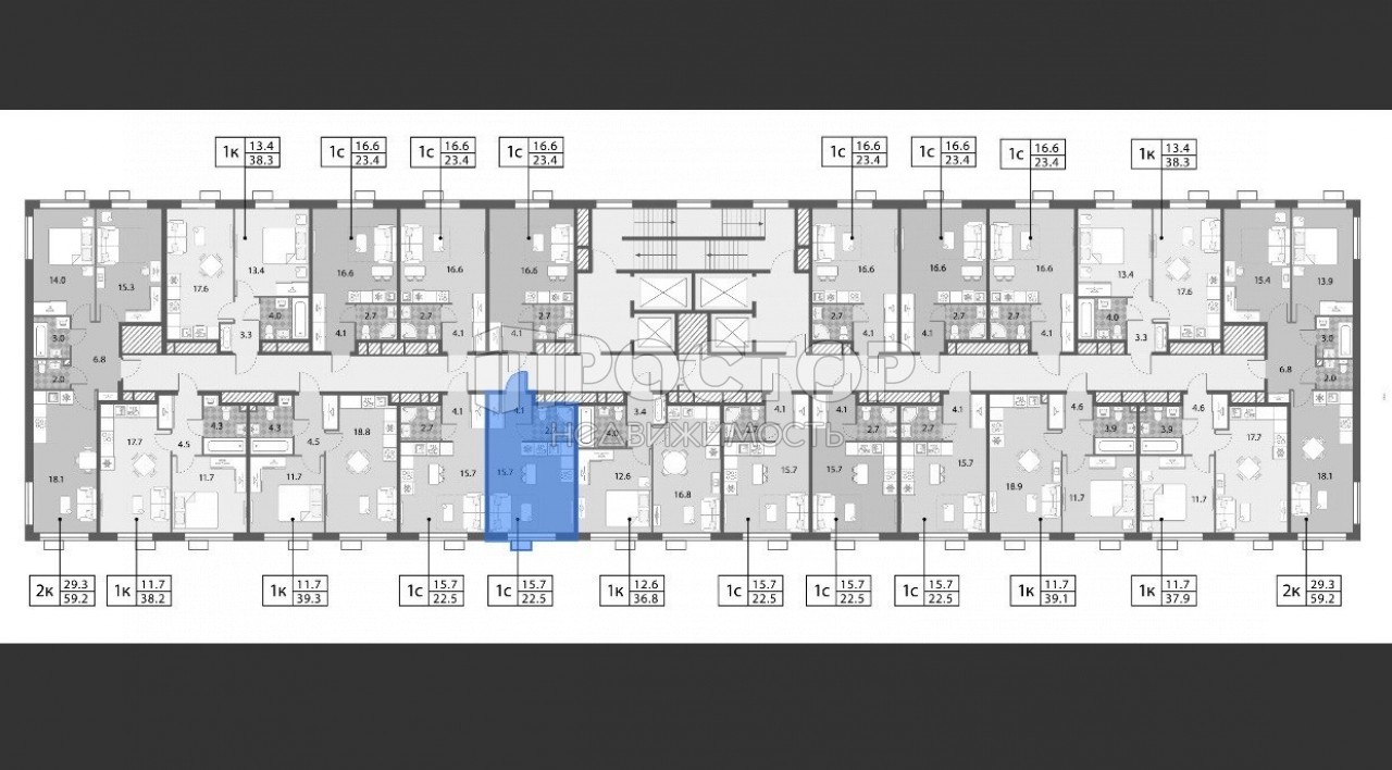 1-комнатная квартира, 23 м² - фото 4