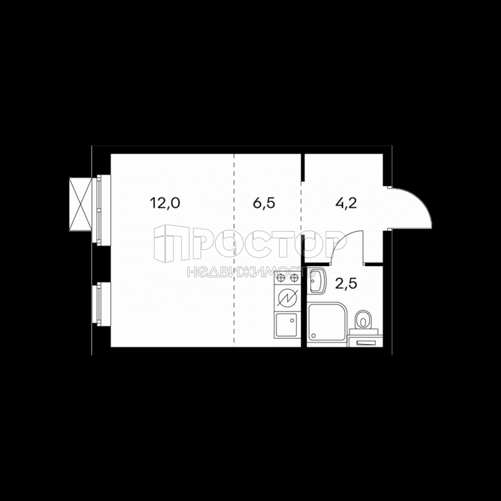 Студия, 25.2 м² - фото 2
