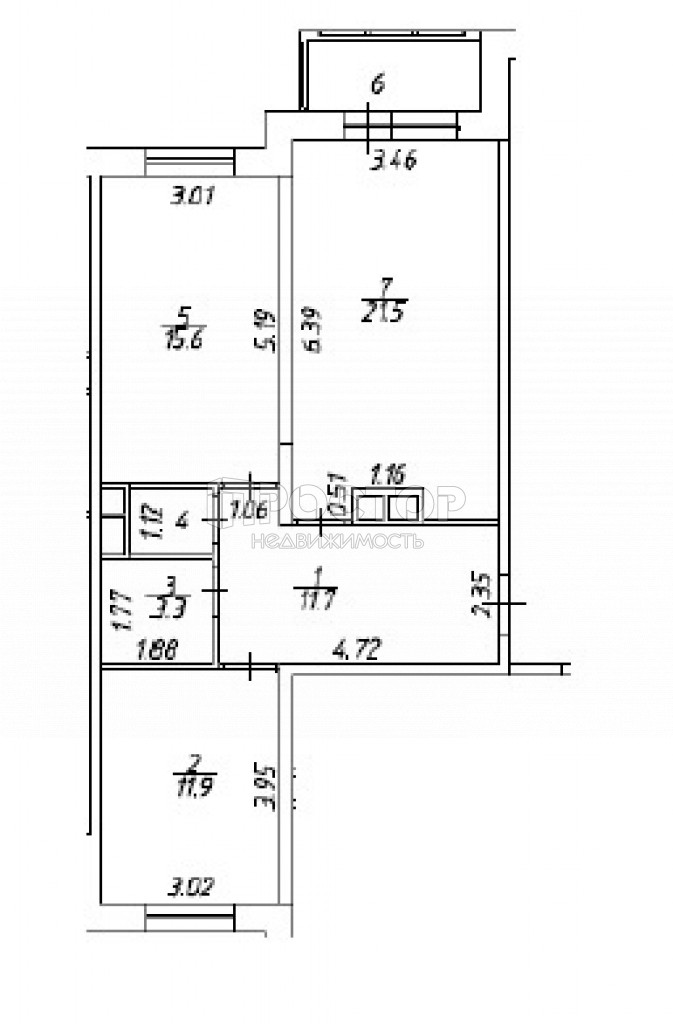 2-комнатная квартира, 65.4 м² - фото 4