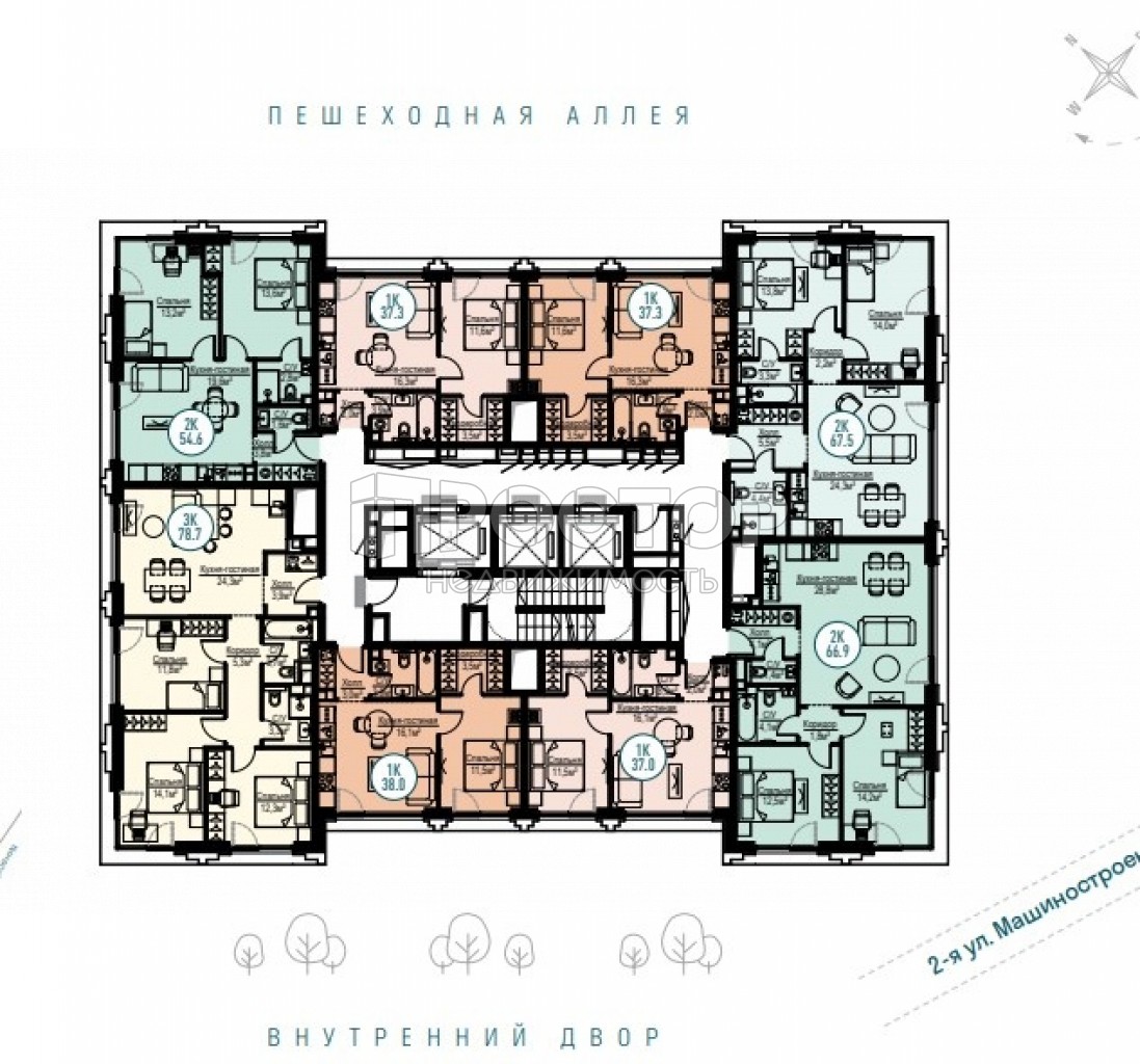 2-комнатная квартира, 37 м² - фото 4