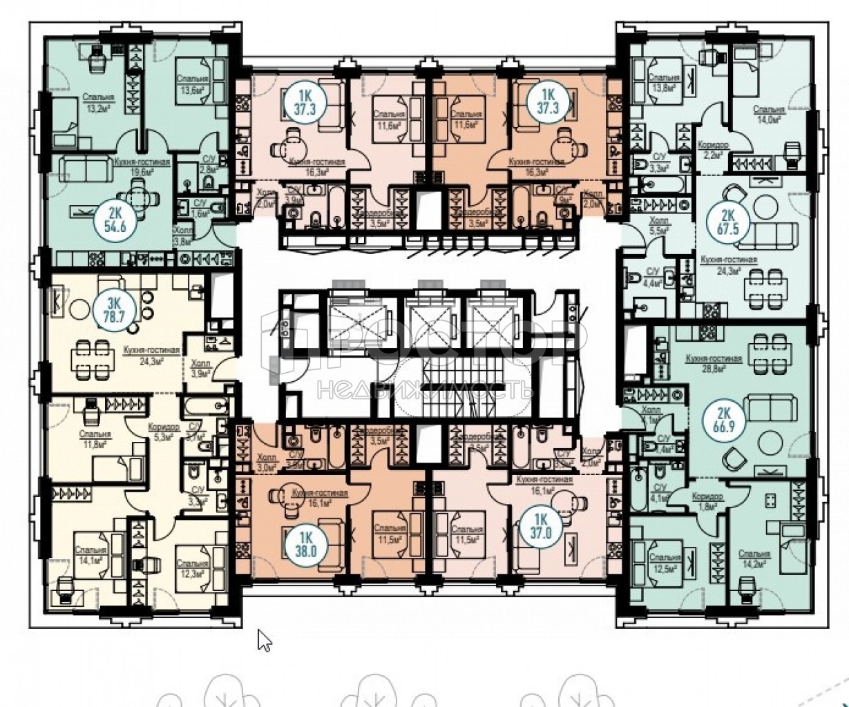 2-комнатная квартира, 37 м² - фото 5