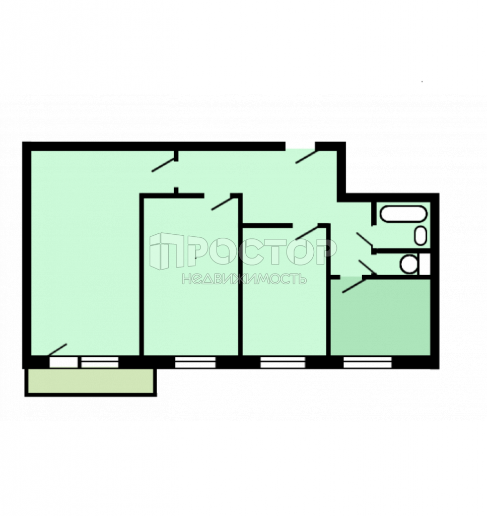 3-комнатная квартира, 58 м² - фото 17