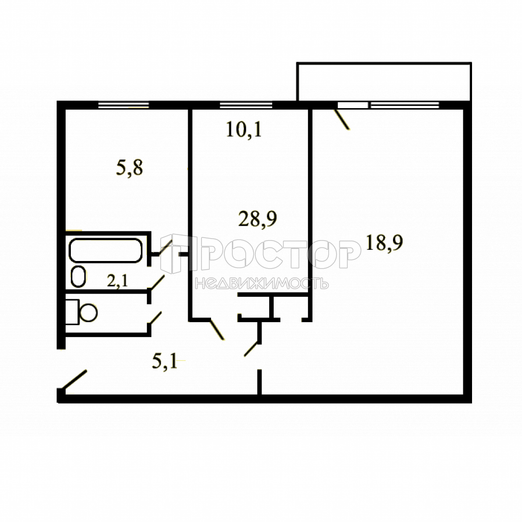 2-комнатная квартира, 44.6 м² - фото 28