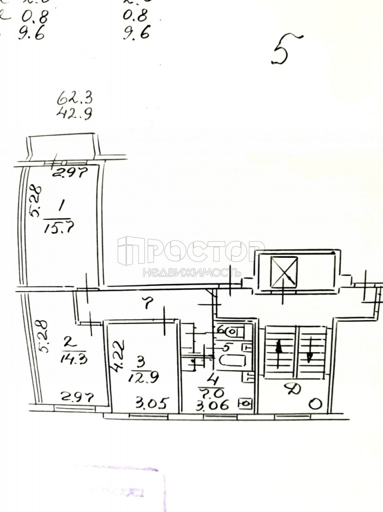 3-комнатная квартира, 62.3 м² - фото 27