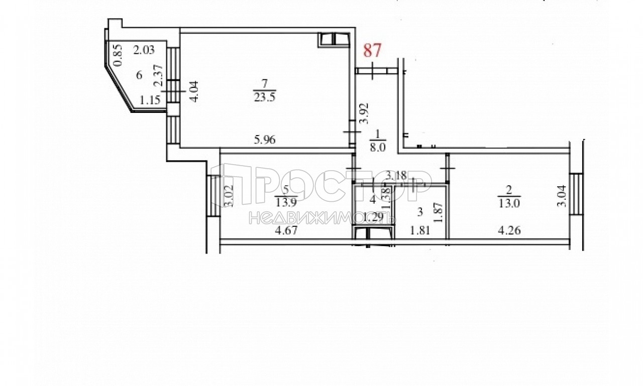 2-комнатная квартира, 63.8 м² - фото 8