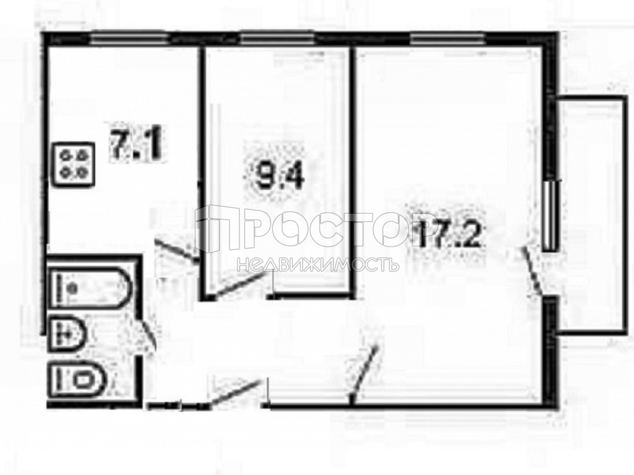 2-комнатная квартира, 42 м² - фото 16