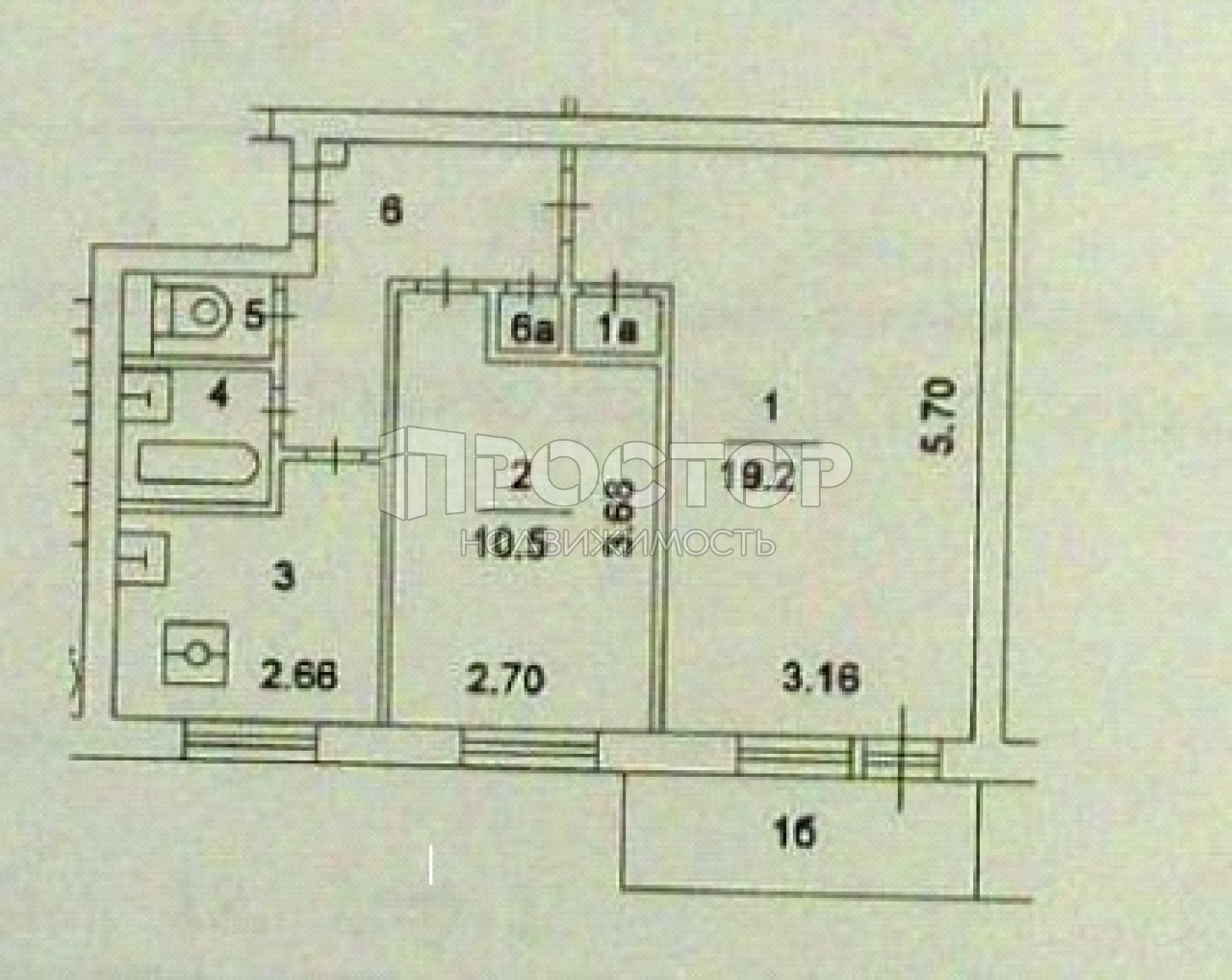 2-комнатная квартира, 45.7 м² - фото 26