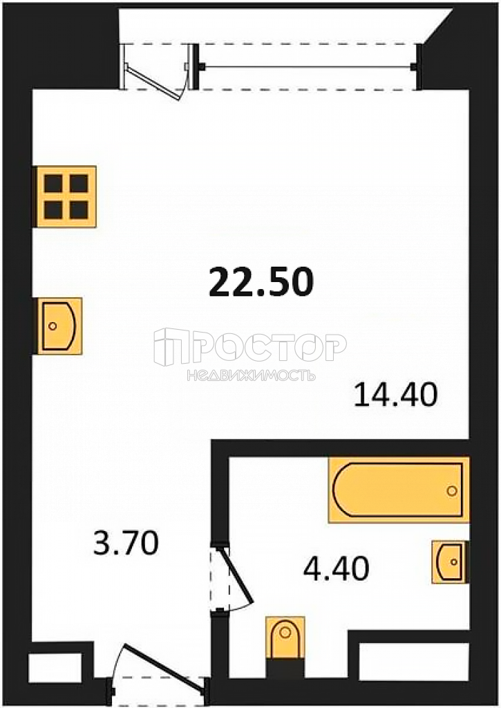 Студия, 22.5 м² - фото 9