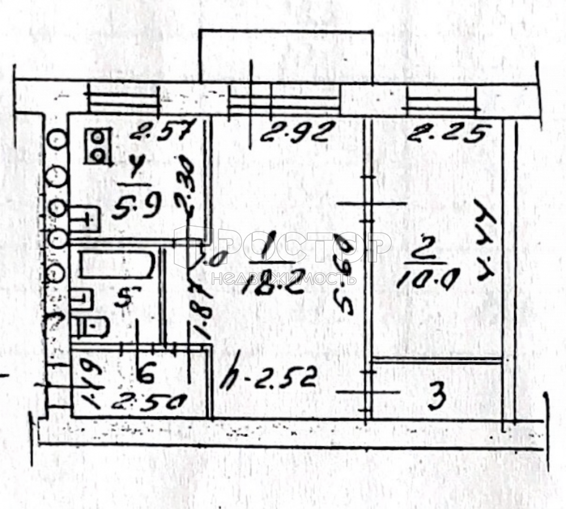 2-комнатная квартира, 42.5 м² - фото 12