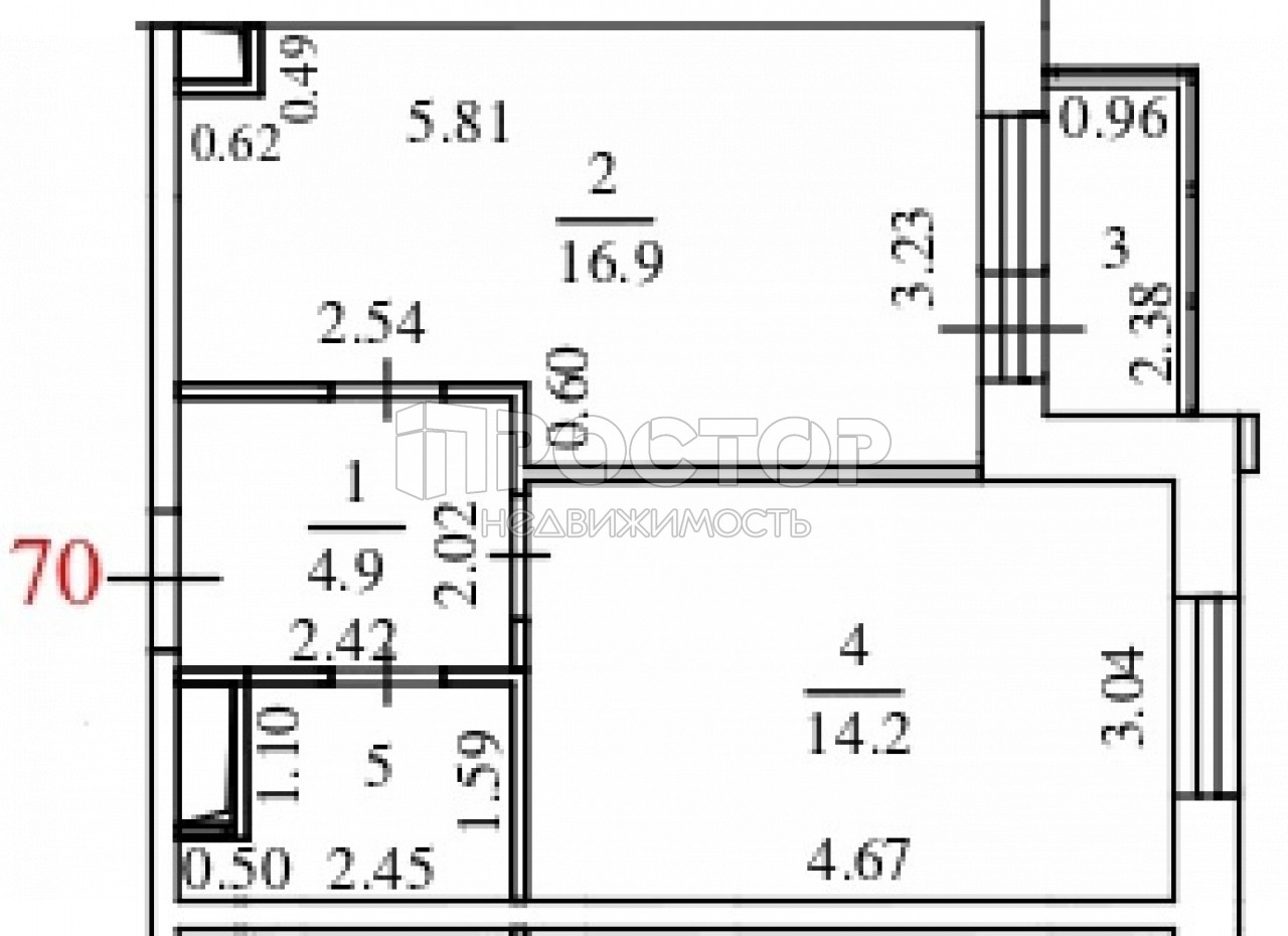 1-комнатная квартира, 39.3 м² - фото 4