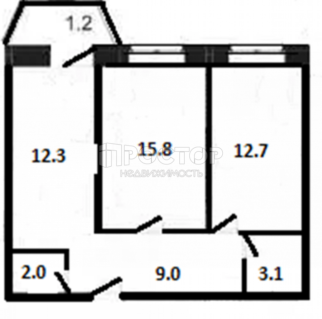 2-комнатная квартира, 54.9 м² - фото 18
