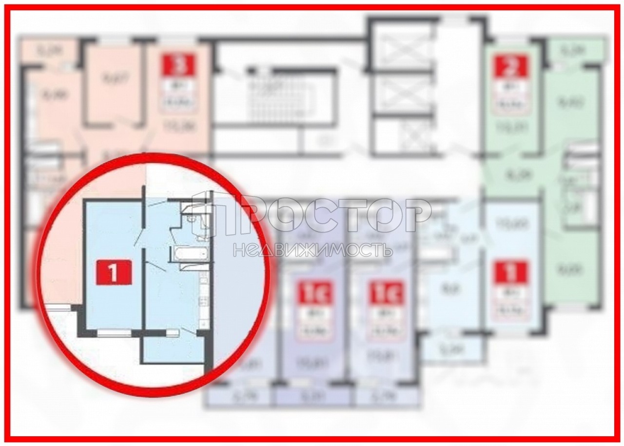 1-комнатная квартира, 35 м² - фото 14