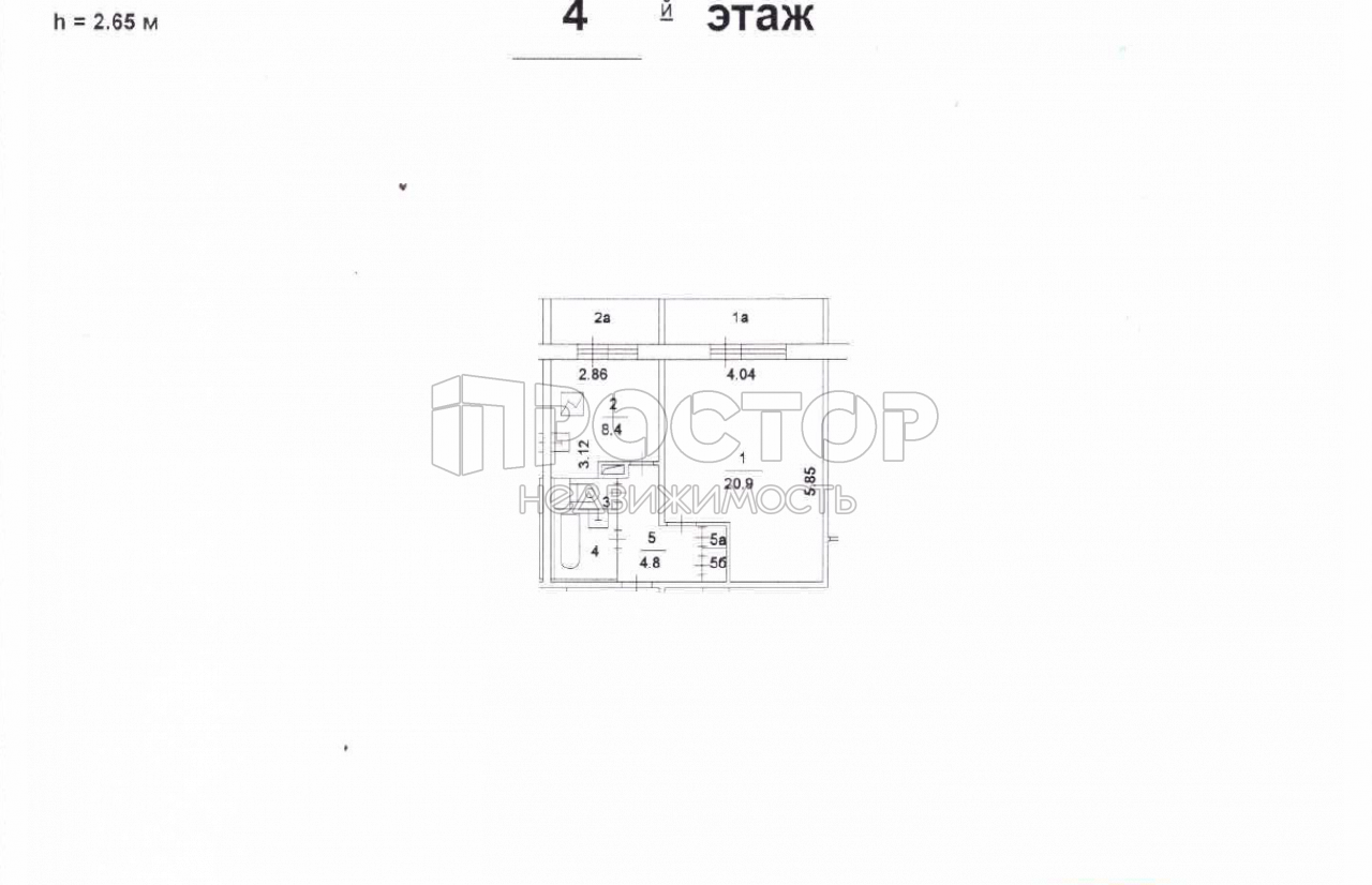 1-комнатная квартира, 41.7 м² - фото 17