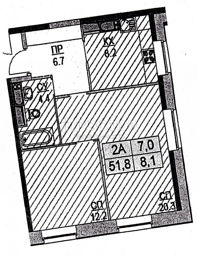 2-комнатная квартира, 52 м² - фото 21