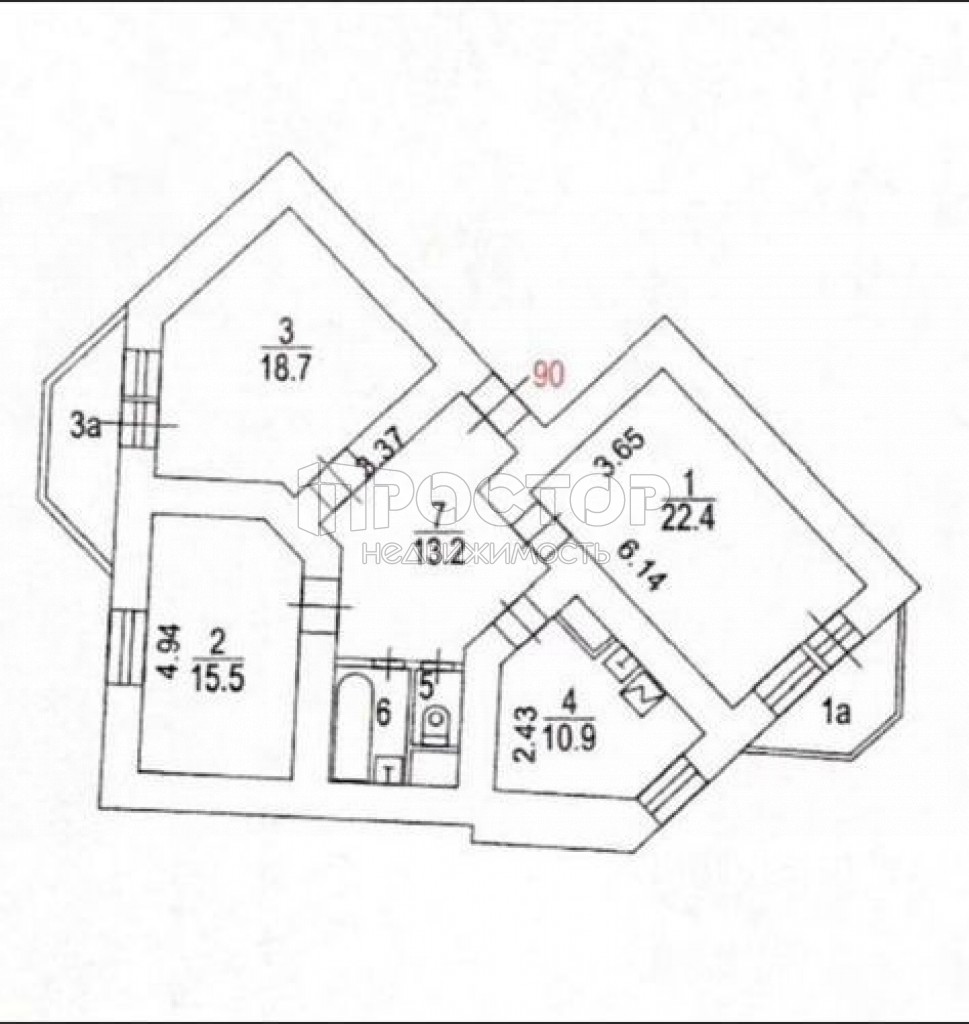 3-комнатная квартира, 86.7 м² - фото 15