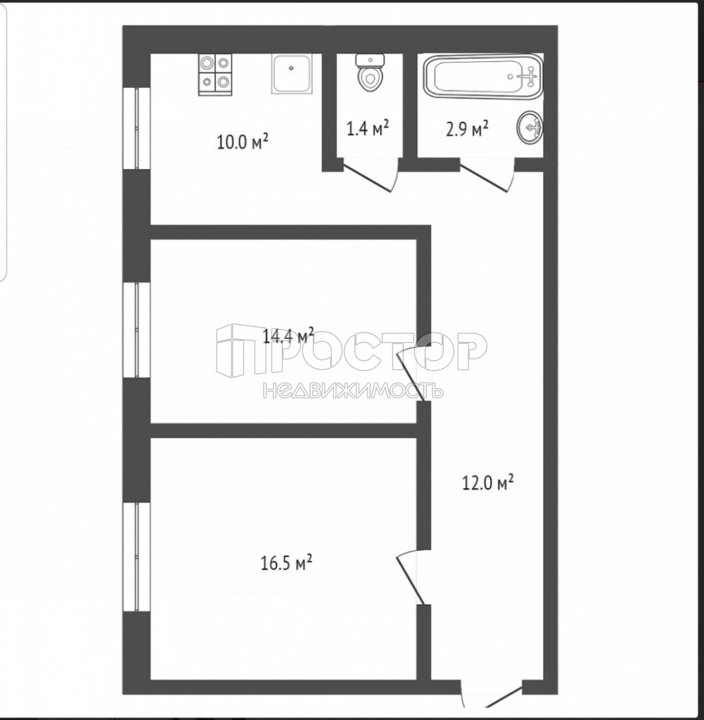 2-комнатная квартира, 58 м² - фото 21