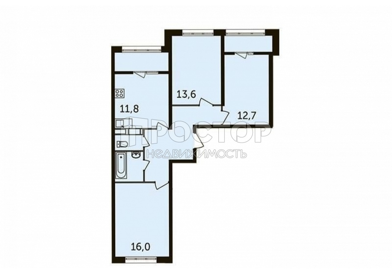 3-комнатная квартира, 79 м² - фото 20