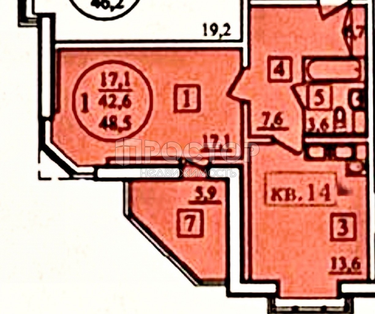 2-комнатная квартира, 47 м² - фото 11