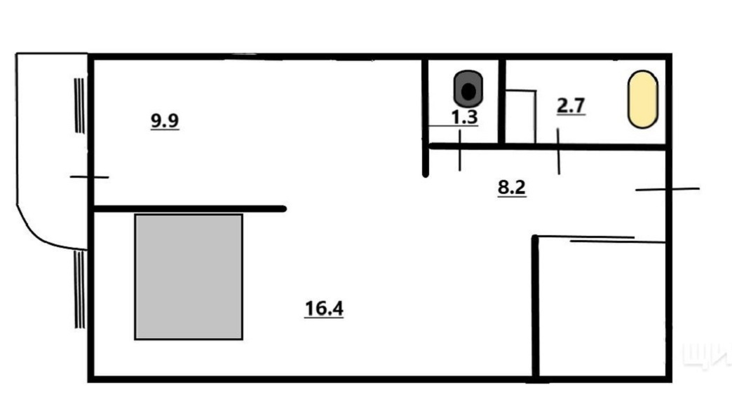 1-комнатная квартира, 38.5 м² - фото 12