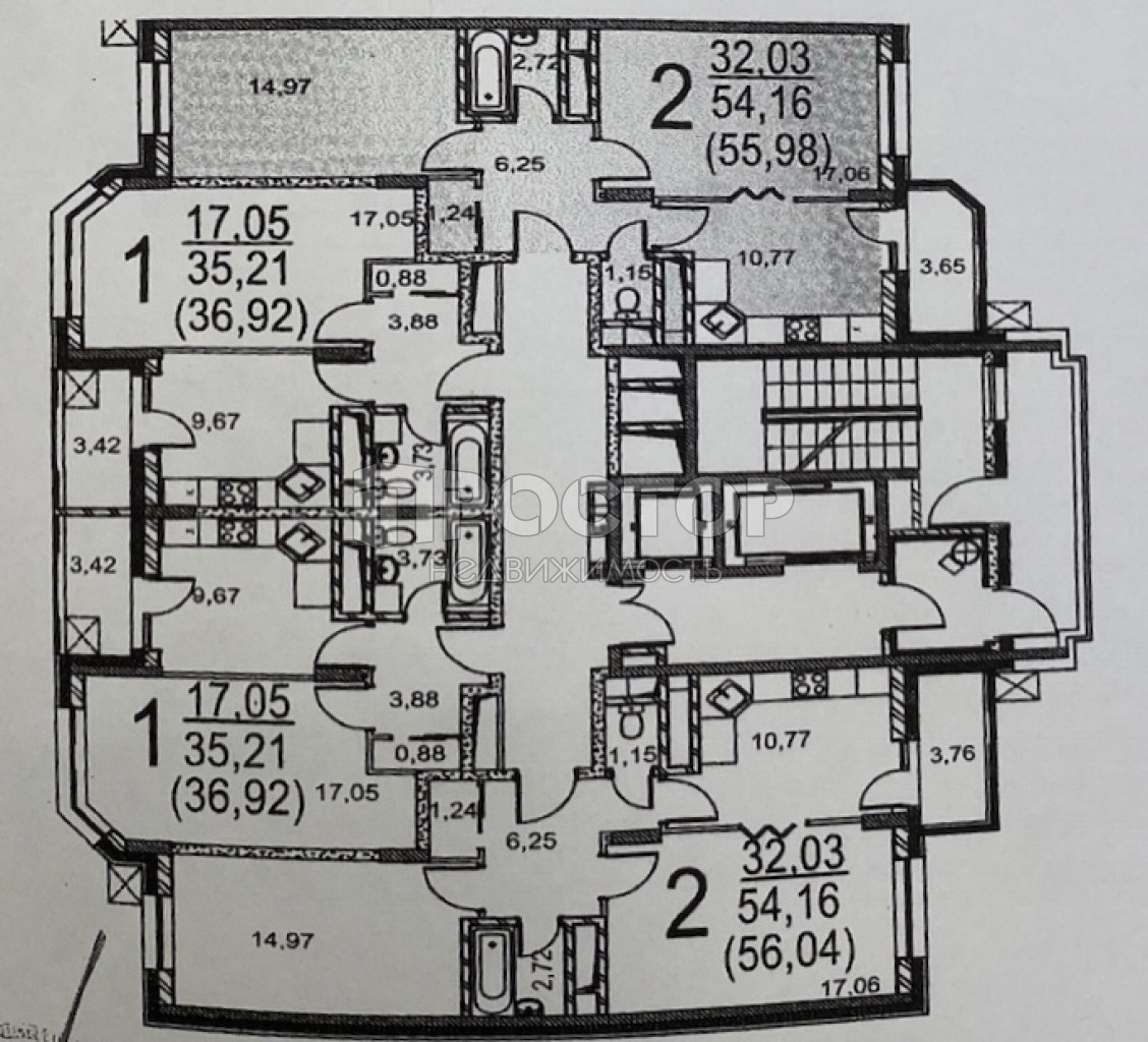 2-комнатная квартира, 55.98 м² - фото 2