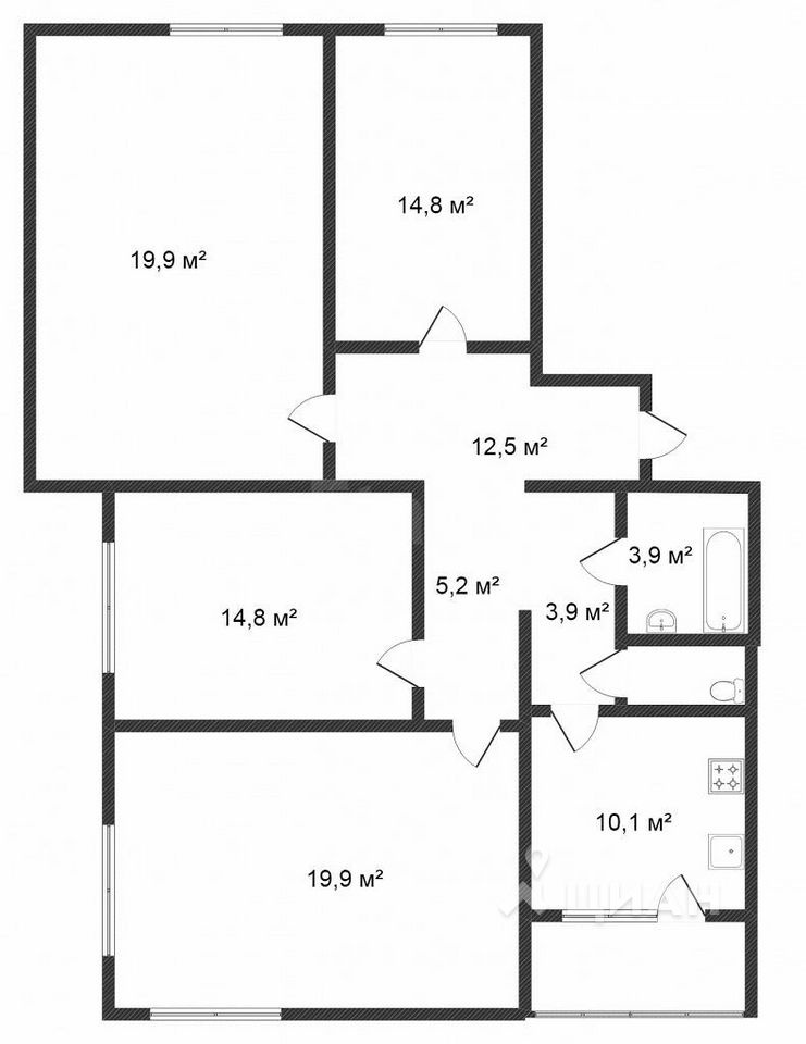 4-комнатная квартира, 103 м² - фото 18