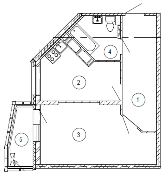 1-комнатная квартира, 45.8 м² - фото 4