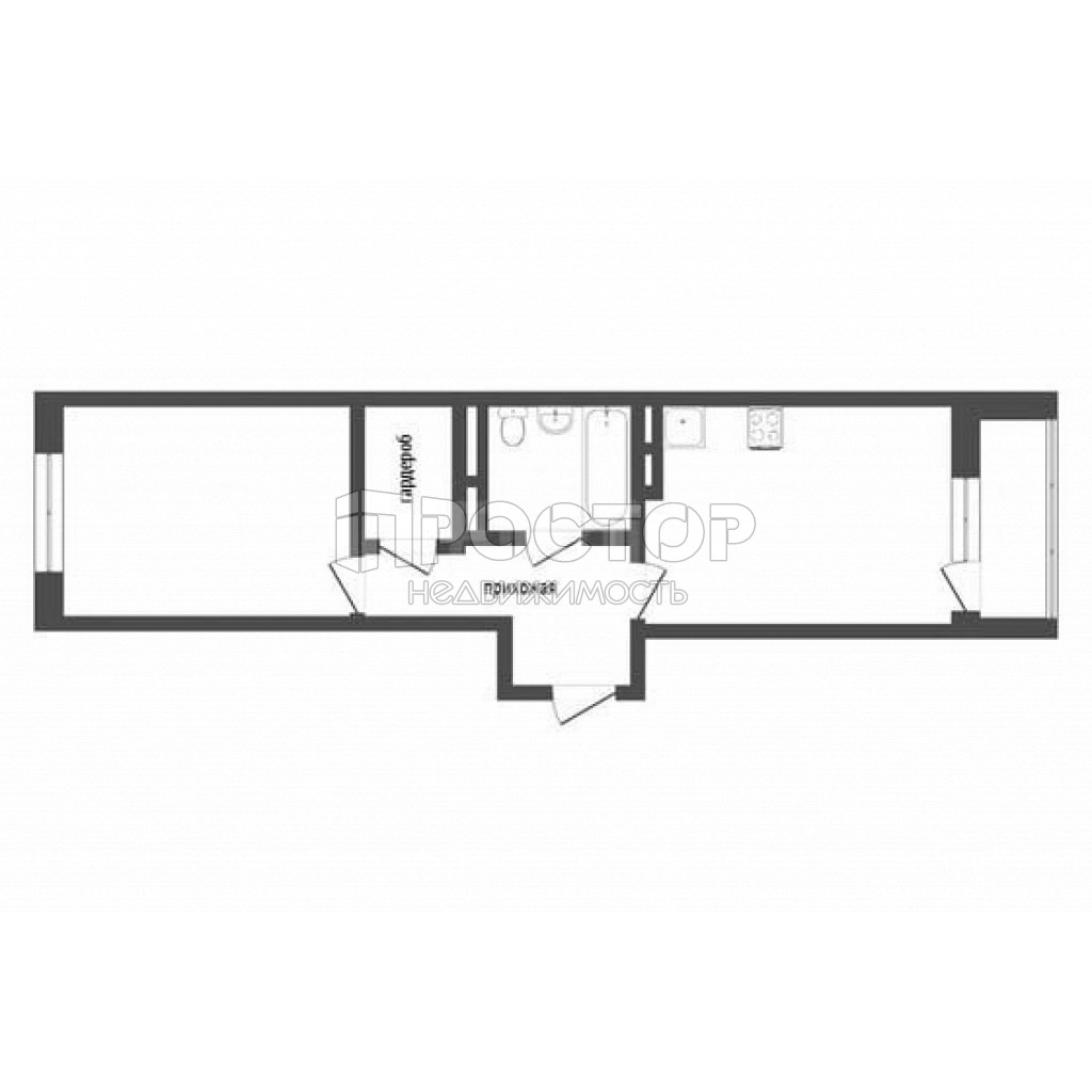 1-комнатная квартира, 36 м² - фото 14