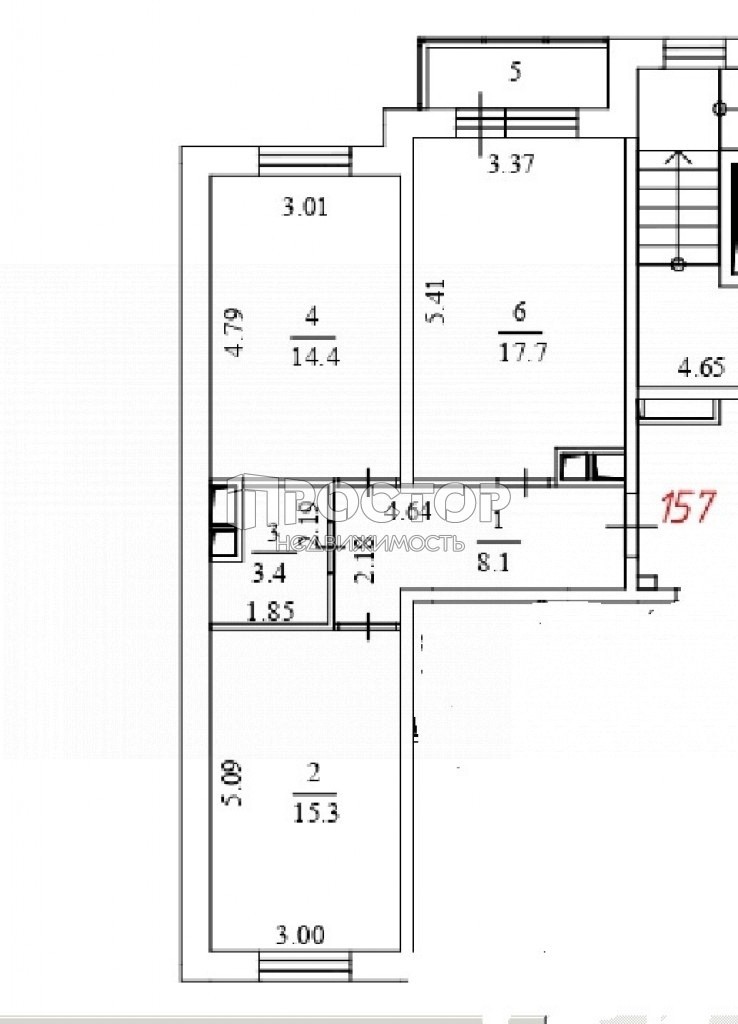 2-комнатная квартира, 58.9 м² - фото 6