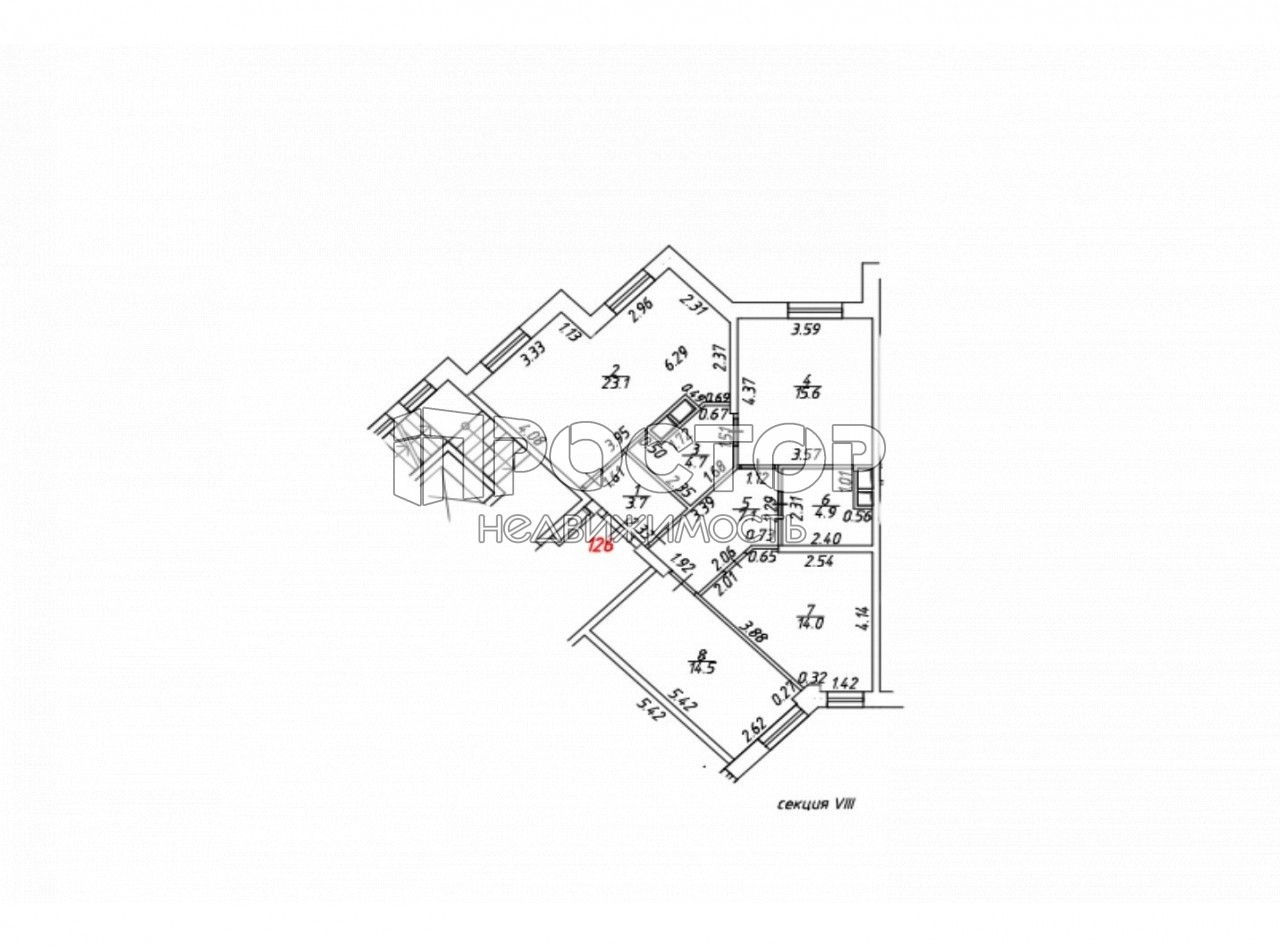 3-комнатная квартира, 87.6 м² - фото 20