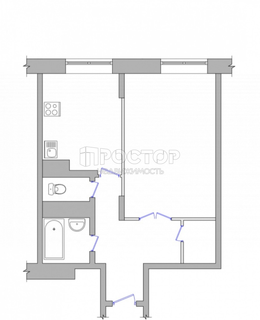 1-комнатная квартира, 41 м² - фото 12