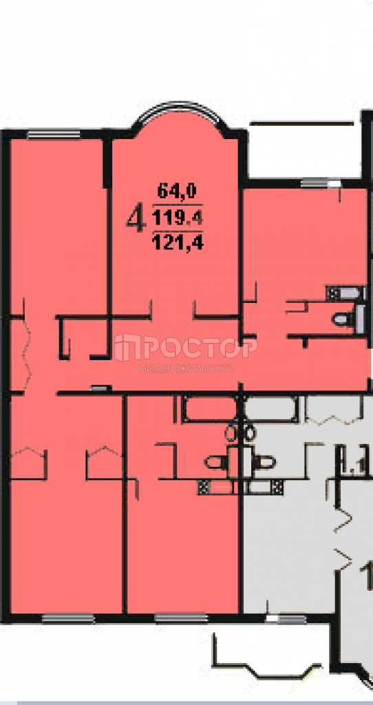 3-комнатная квартира, 122 м² - фото 8