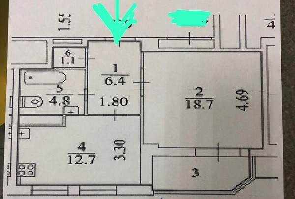 1-комнатная квартира, 45.7 м² - фото 15