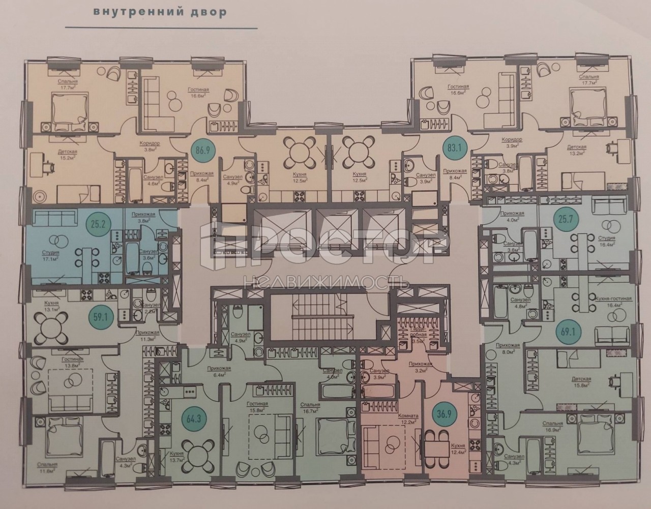 2-комнатная квартира, 60.25 м² - фото 14